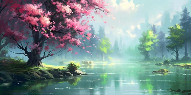 杭州西湖十景曲院风荷,插画/手绘图,插画/手绘图库,插画/手绘图下载,插画/手绘